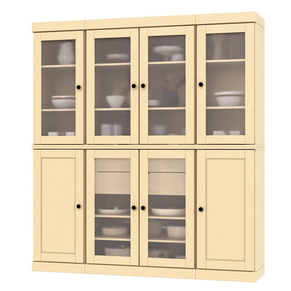 72" Yellow Solid Wood 8 Two Drawer Pantry Or Storage Closet HomeRoots
