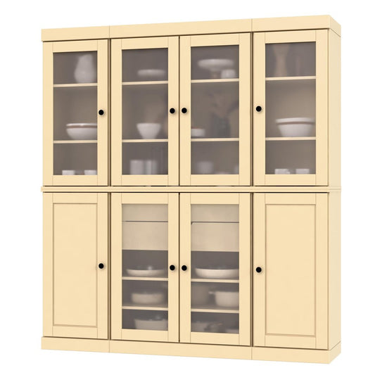 72" Yellow Solid Wood 8 Two Drawer Pantry Or Storage Closet HomeRoots
