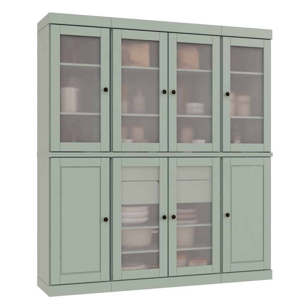 72" Sage Solid Wood 8 Two Drawer Pantry Or Storage Closet HomeRoots