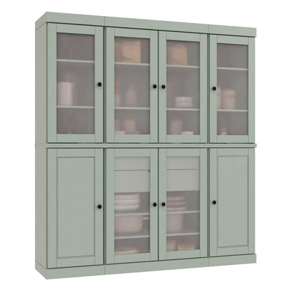 72" Sage Solid Wood 8 Two Drawer Pantry Or Storage Closet HomeRoots
