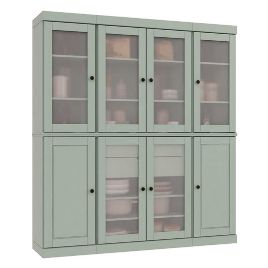 72" Sage Solid Wood 8 Two Drawer Pantry Or Storage Closet HomeRoots