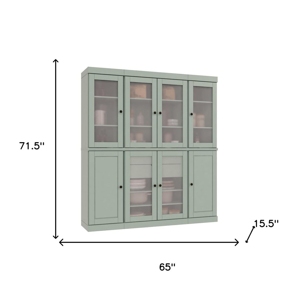 72" Sage Solid Wood 8 Two Drawer Pantry Or Storage Closet — view 2