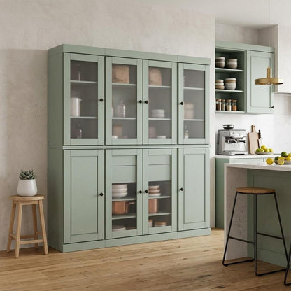 72" Sage Solid Wood 8 Two Drawer Pantry Or Storage Closet HomeRoots