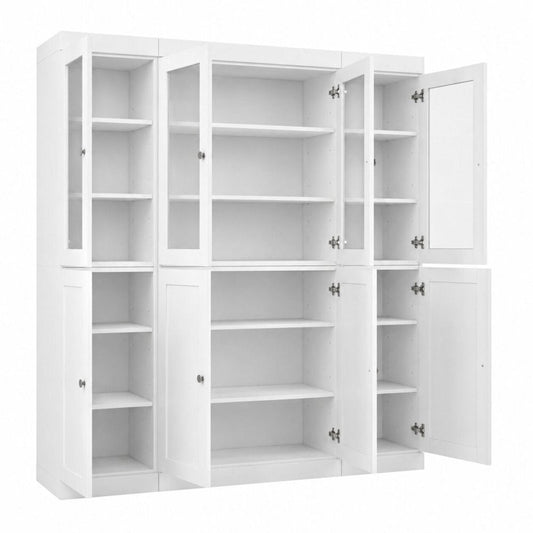 72" White Solid Wood 8 Pantry Or Storage Closet HomeRoots
