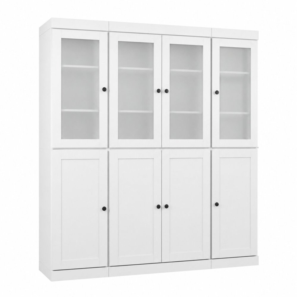 72" White Solid Wood 8 Pantry Or Storage Closet HomeRoots
