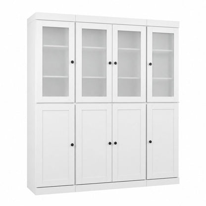 72" White Solid Wood 8 Pantry Or Storage Closet HomeRoots