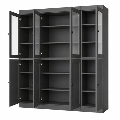 72" Gray Solid Wood 8 Pantry Or Storage Closet HomeRoots