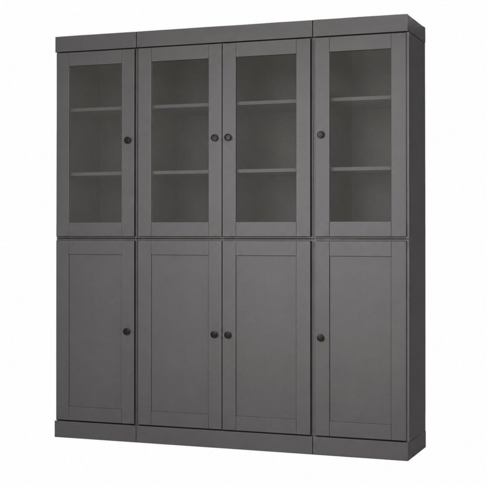 72" Gray Solid Wood 8 Pantry Or Storage Closet — view 2