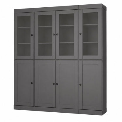 72" Gray Solid Wood 8 Pantry Or Storage Closet HomeRoots