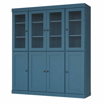 72" Teal Blue Solid Wood 8 Pantry Or Storage Closet HomeRoots