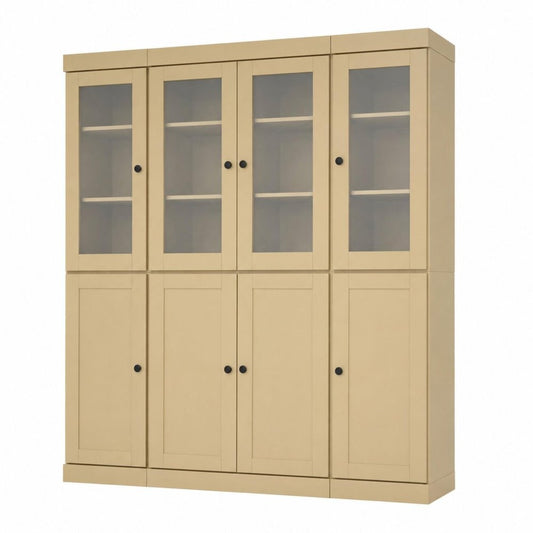 72" Yellow Solid Wood 8 Pantry Or Storage Closet HomeRoots