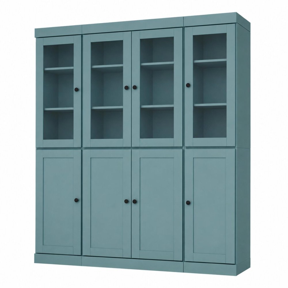 72" Aqua Solid Wood 8 Pantry Or Storage Closet — view 1
