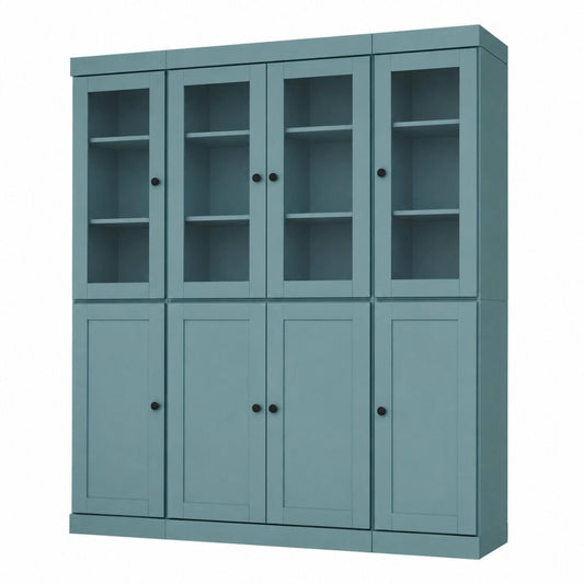 72" Aqua Solid Wood 8 Pantry Or Storage Closet HomeRoots