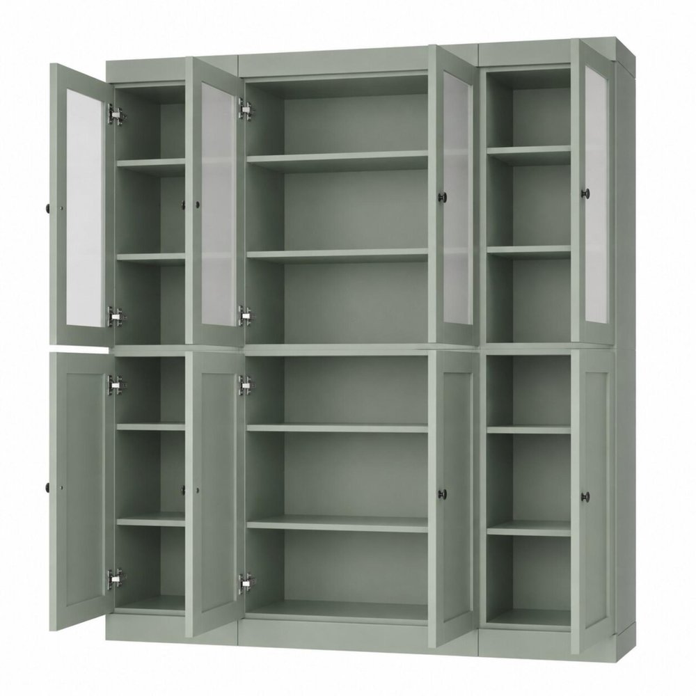 72" Sage Solid Wood 8 Pantry Or Storage Closet HomeRoots
