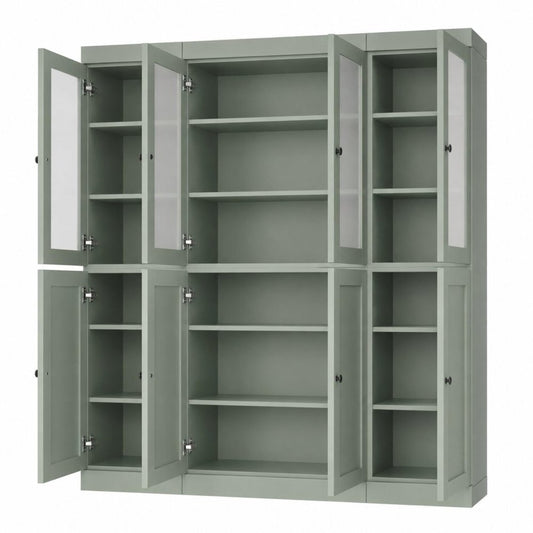 72" Sage Solid Wood 8 Pantry Or Storage Closet HomeRoots