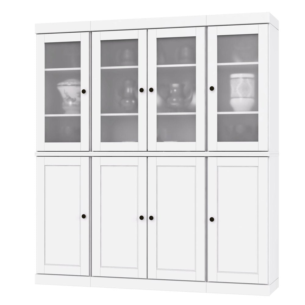 72" White Solid Wood 8 Pantry Or Storage Closet HomeRoots