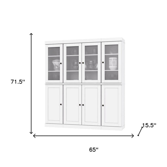 72" White Solid Wood 8 Pantry Or Storage Closet HomeRoots