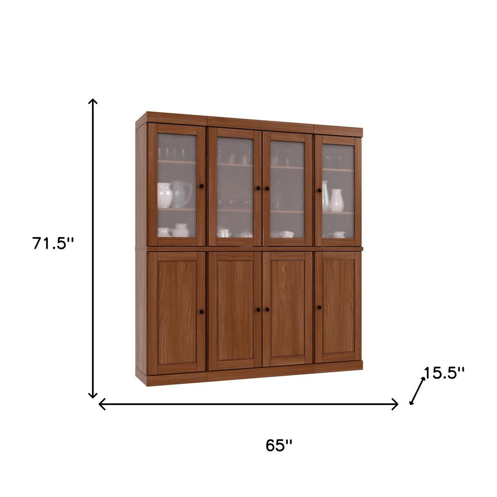 72" Coffee Solid Wood 8 Pantry Or Storage Closet — view 2