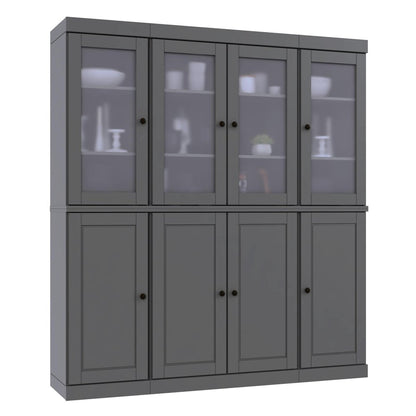 72" Gray Solid Wood 8 Pantry Or Storage Closet HomeRoots