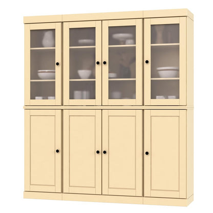 72" Yellow Solid Wood 8 Pantry Or Storage Closet HomeRoots