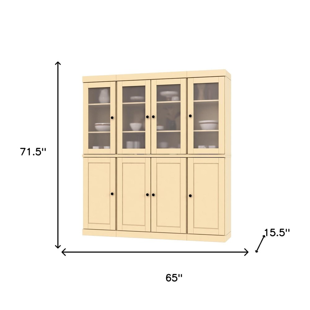 72" Yellow Solid Wood 8 Pantry Or Storage Closet — view 2