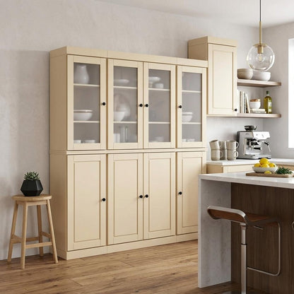 72" Yellow Solid Wood 8 Pantry Or Storage Closet HomeRoots