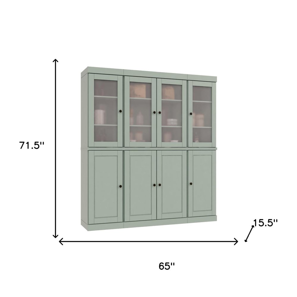 72" Sage Solid Wood 8 Pantry Or Storage Closet HomeRoots