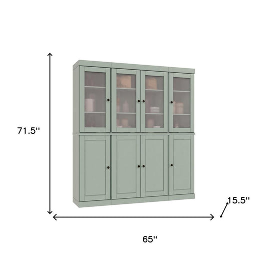 72" Sage Solid Wood 8 Pantry Or Storage Closet HomeRoots