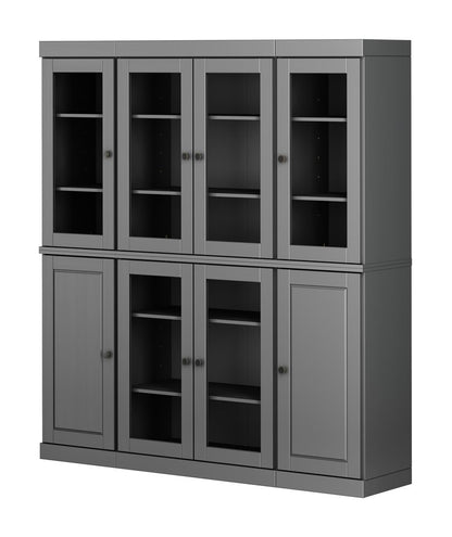 72" Gray Solid Wood 8 Pantry Or Storage Closet