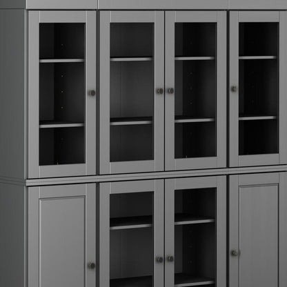 72" Gray Solid Wood 8 Pantry Or Storage Closet