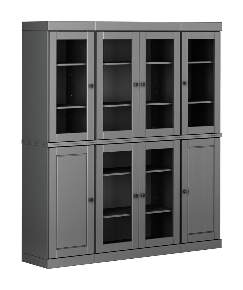 72" Gray Solid Wood 8 Pantry Or Storage Closet HomeRoots