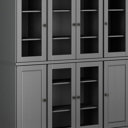 72" Gray Solid Wood 8 Pantry Or Storage Closet