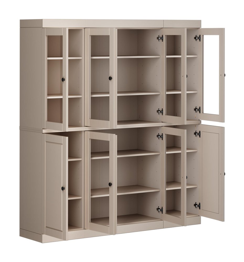 72" Beige Solid Wood 8 Pantry Or Storage Closet HomeRoots