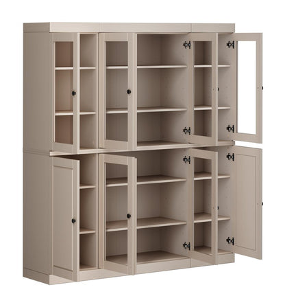 72" Beige Solid Wood 8 Pantry Or Storage Closet HomeRoots