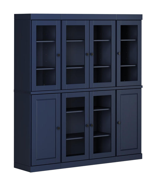 72" Navy Blue Solid Wood 8 Pantry Or Storage Closet HomeRoots