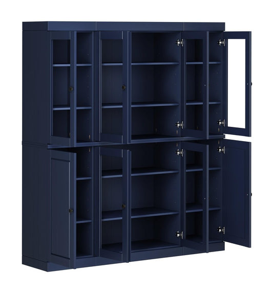 72" Navy Blue Solid Wood 8 Pantry Or Storage Closet HomeRoots