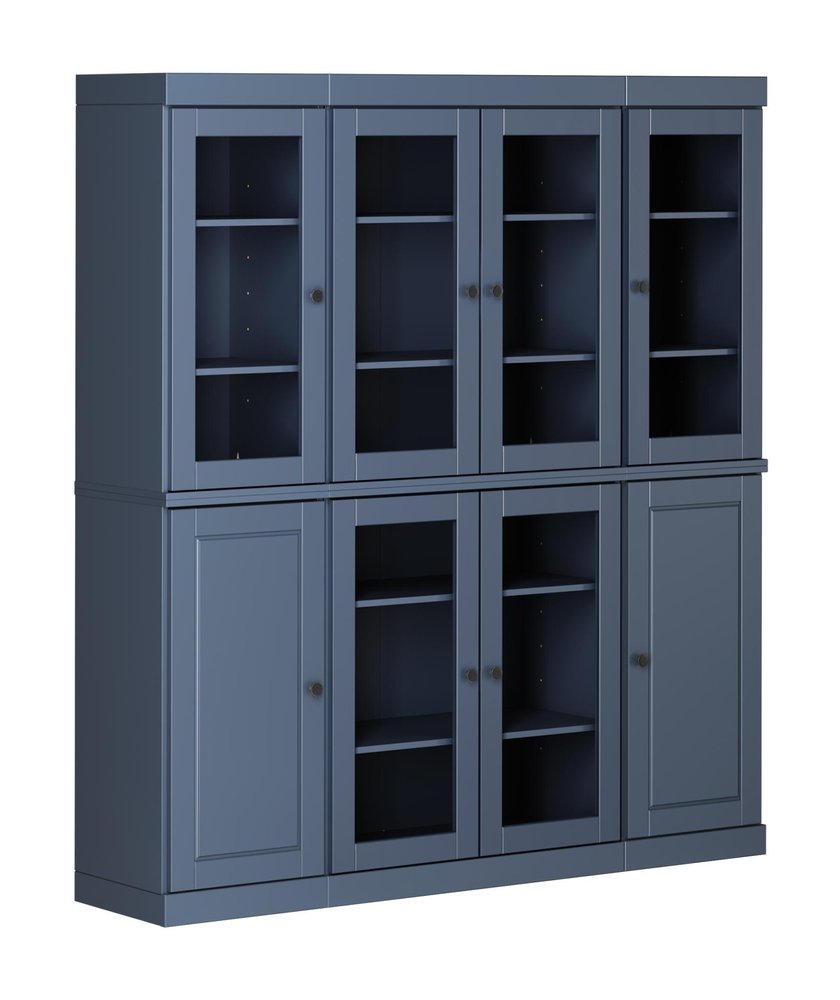 72" French Blue Solid Wood 8 Pantry Or Storage Closet HomeRoots