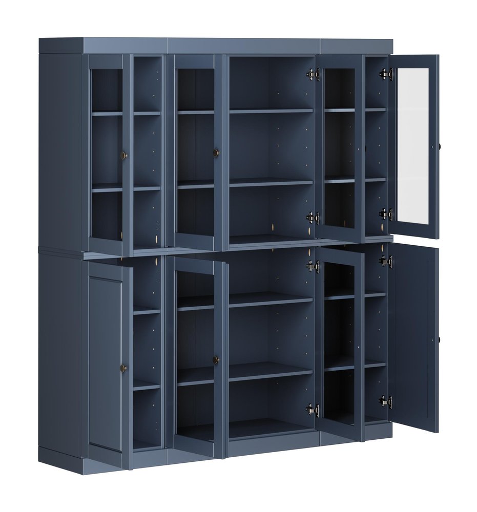 72" French Blue Solid Wood 8 Pantry Or Storage Closet HomeRoots