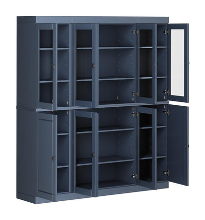 72" French Blue Solid Wood 8 Pantry Or Storage Closet HomeRoots
