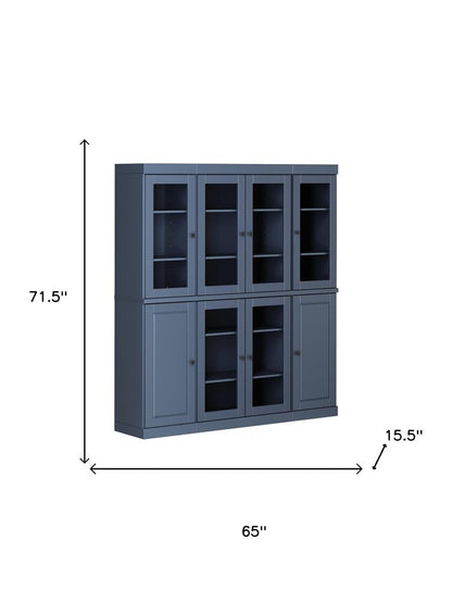 72" French Blue Solid Wood 8 Pantry Or Storage Closet HomeRoots