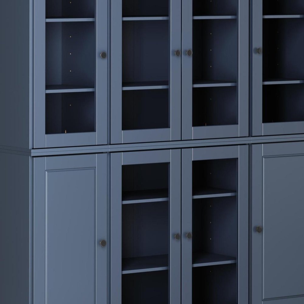 72" French Blue Solid Wood 8 Pantry Or Storage Closet