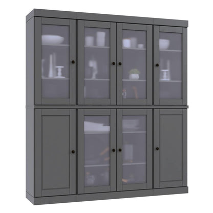 72" Gray Solid Wood 8 Pantry Or Storage Closet HomeRoots