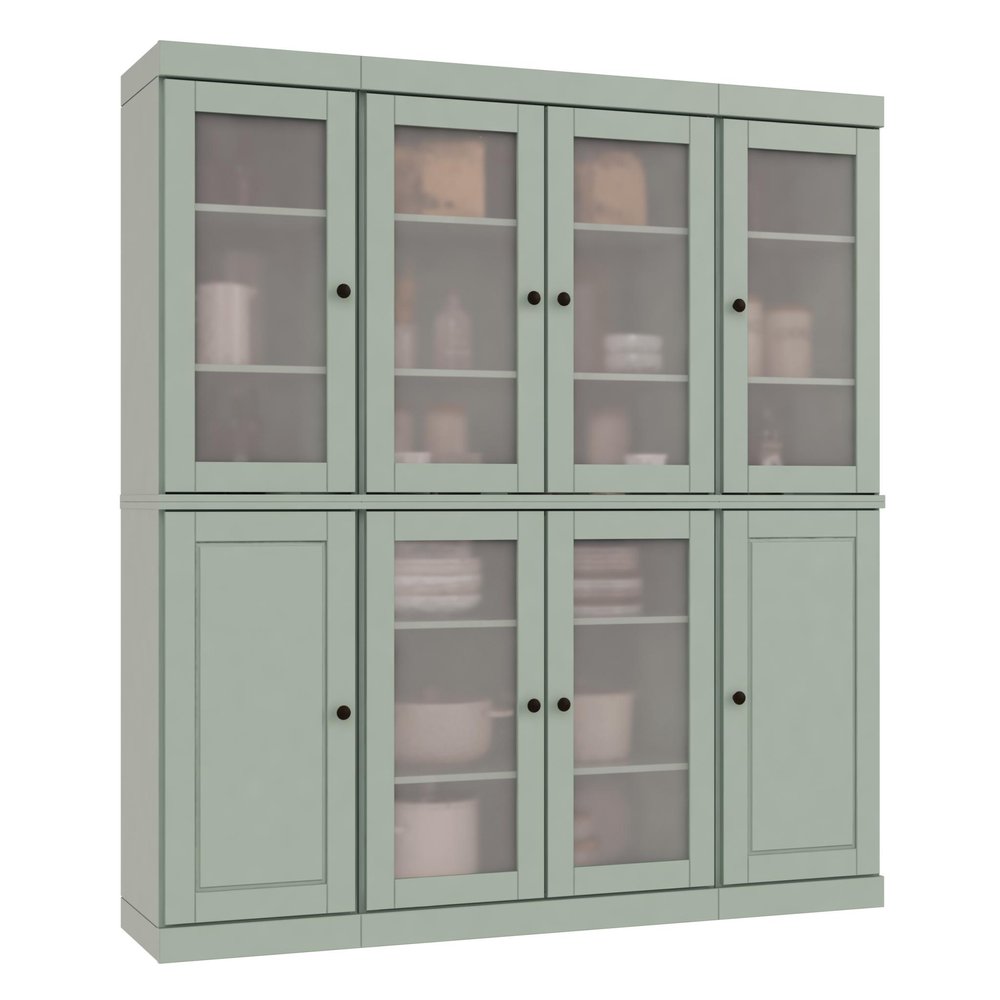 72" Sage Solid Wood 8 Pantry Or Storage Closet HomeRoots