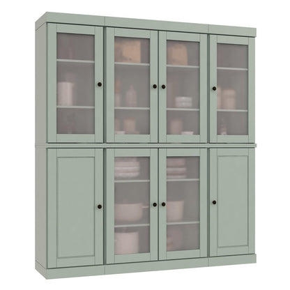 72" Sage Solid Wood 8 Pantry Or Storage Closet HomeRoots