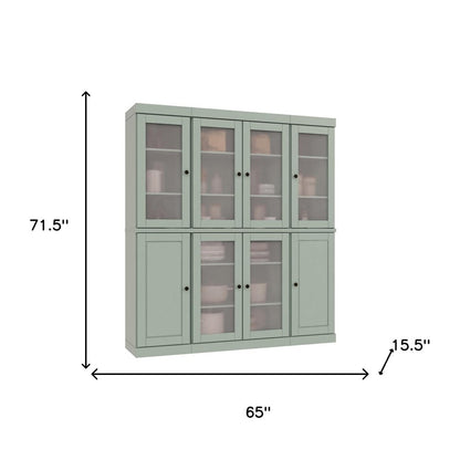 72" Sage Solid Wood 8 Pantry Or Storage Closet HomeRoots