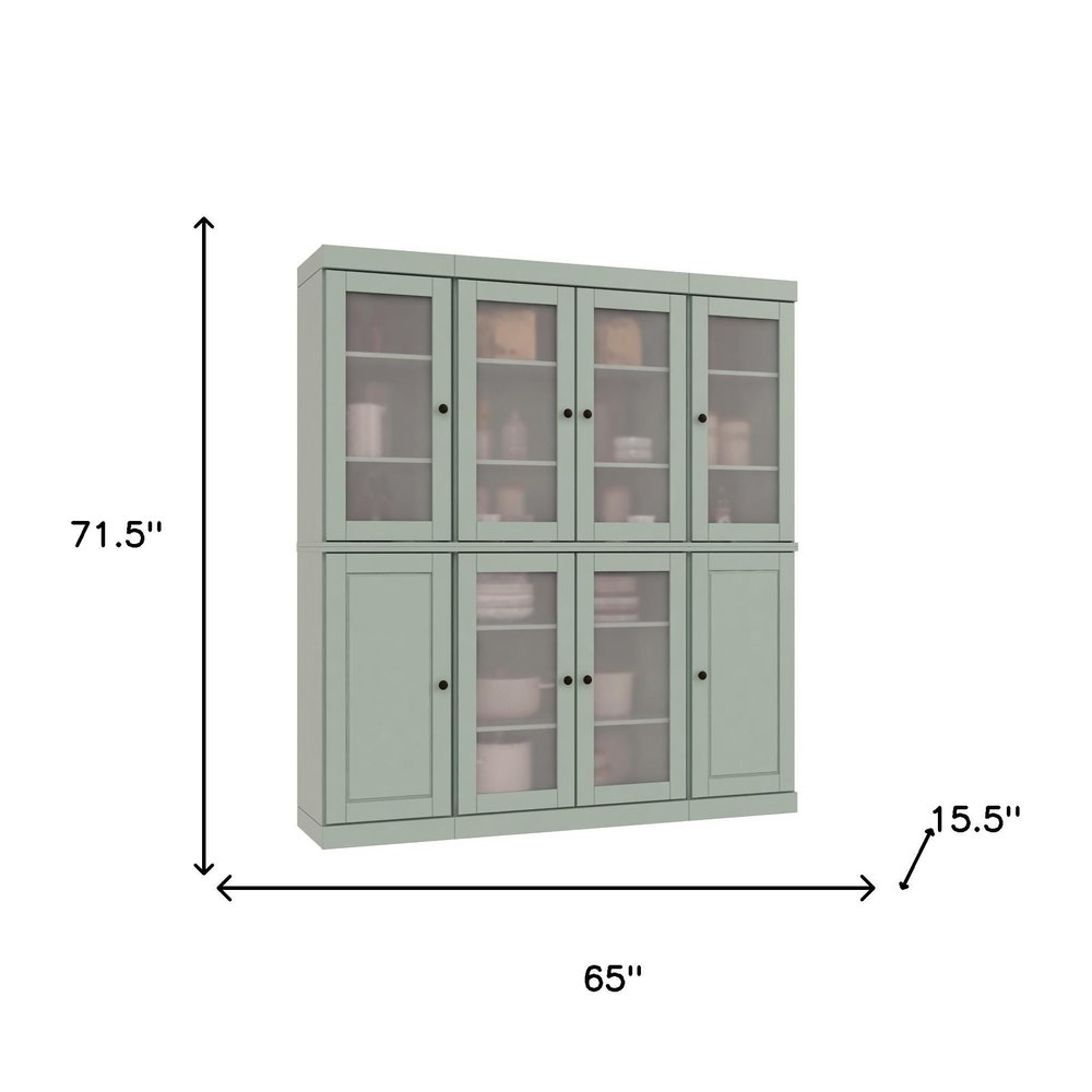 72" Sage Solid Wood 8 Pantry Or Storage Closet — view 1