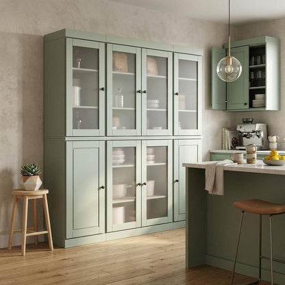 72" Sage Solid Wood 8 Pantry Or Storage Closet HomeRoots