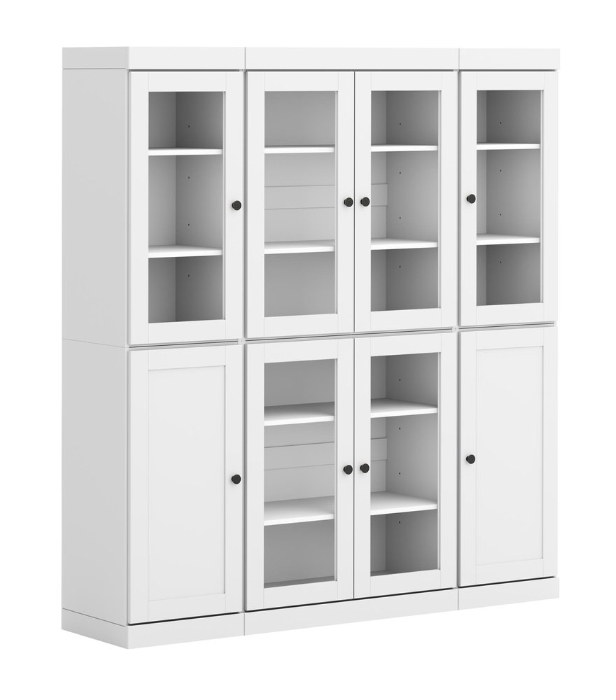72" White Solid Wood 8 Pantry Or Storage Closet — view 1