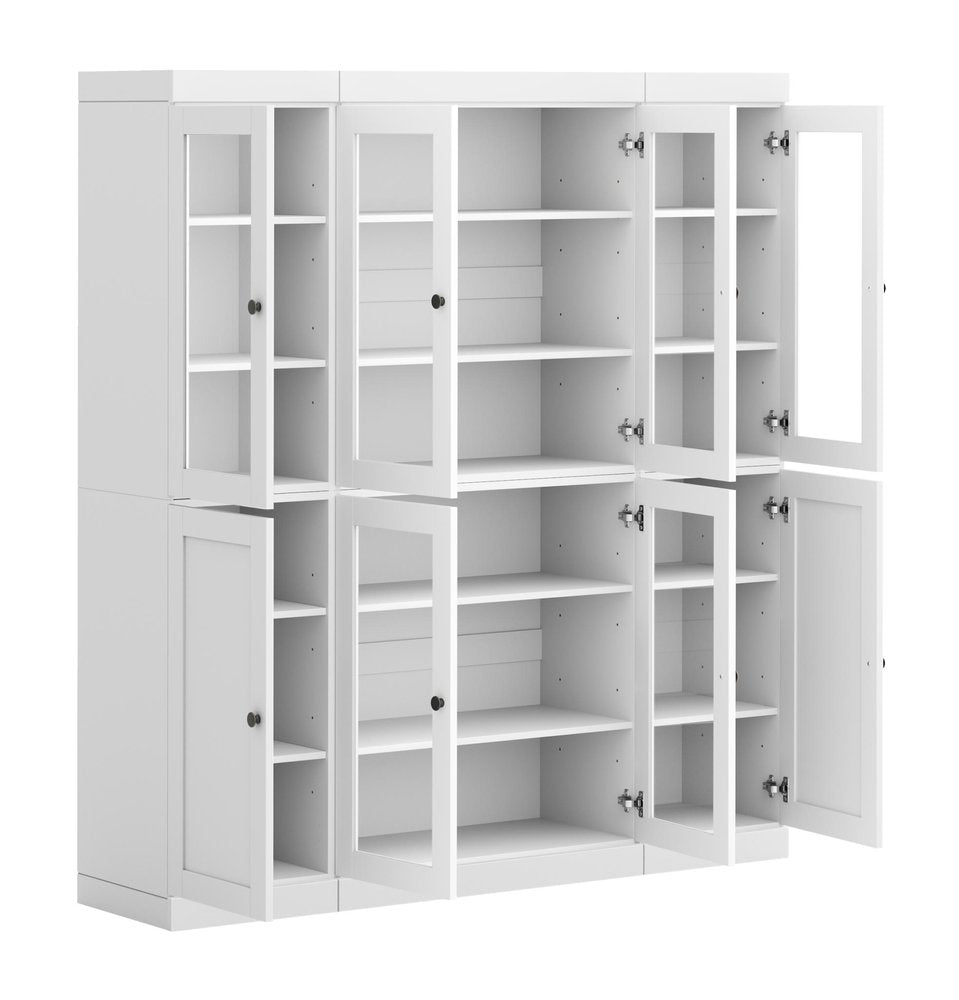 72" White Solid Wood 8 Pantry Or Storage Closet HomeRoots