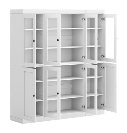 72" White Solid Wood 8 Pantry Or Storage Closet HomeRoots